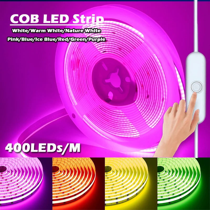 5V COB LED Strip Lights USB 8mm COB LED Lights Flexible LED Strips, LED Tape Lighting Cabinet Light for Home Room Decor