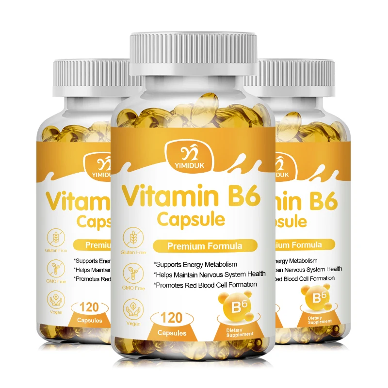 Vitamin B6-Kapseln-gesunde Unterstützung des Nerven-und Bewegungs apparates, Herz gesundheit, Nahrungs ergänzungs mittel für den Energie stoffwechsel