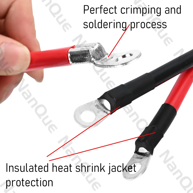 Battery Inverter Cable 8AWG 6AWG 4AWG 2AWG 10/16/25/35mm2 Red Black Color Soft Cable 20/30/40/50/60/100/200CM Length Soldering