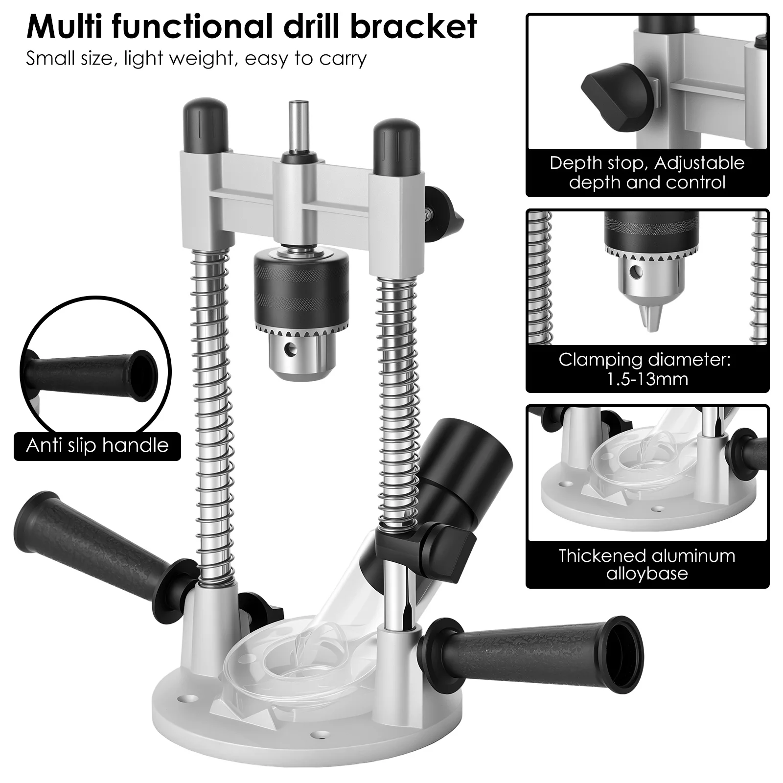 Drill Guide Portable Drill Guide Attachment Vertical Drill Press Accessories Aluminium Alloy Drill Holder Guide Precision