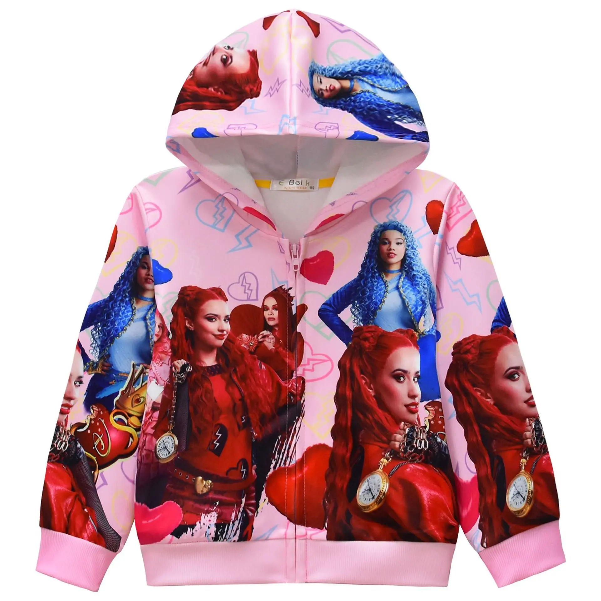 Nowa jesienna czerwona kosztowa dziecięca bluza z długim rękawem Rise of Red Fashion Print Pullover Girls Red Cost D-Descendants Odzież dziecięca