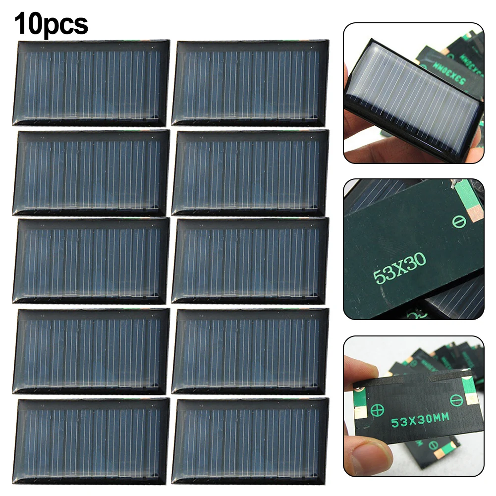 

10PCS Polycrystalline Solar Panel 5V 30mA - 53X30mm Portable Mini Solar Cells For DIY Solar Charger Sun Power Module