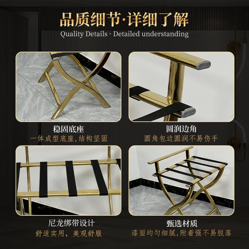 Edelstahl Regal Hotel Gästezimmer Lagerung Gepäck Rack Tragbare Gepäck Rack Faltbare Kleidung Rack
