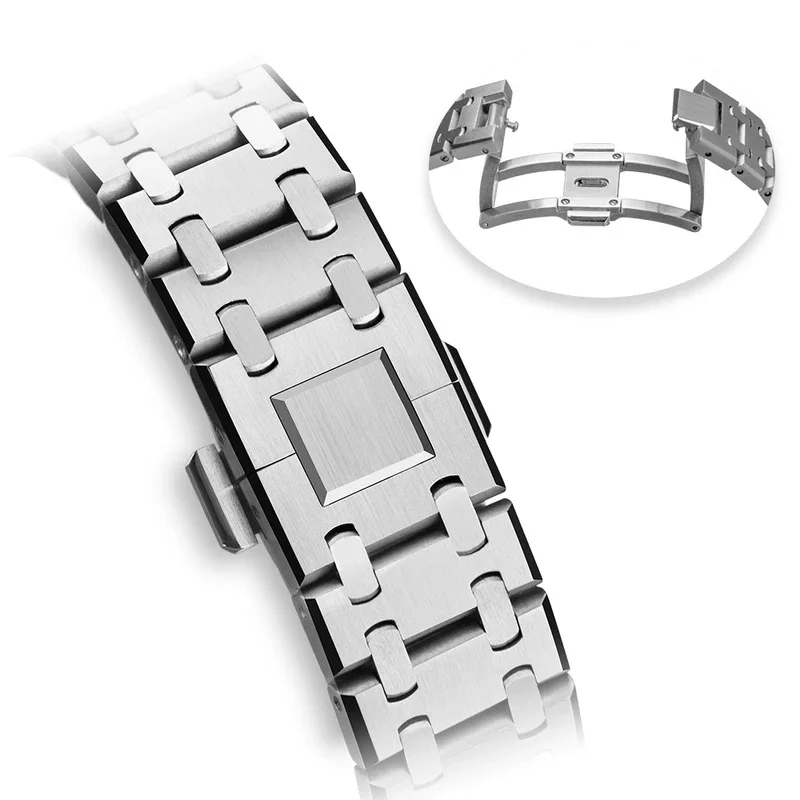 Pocket Watch Wristwatch Mod Conversion Kit Fluororubber Strap For AP Swatch Royal POP collab Collection Stainless Steel Case