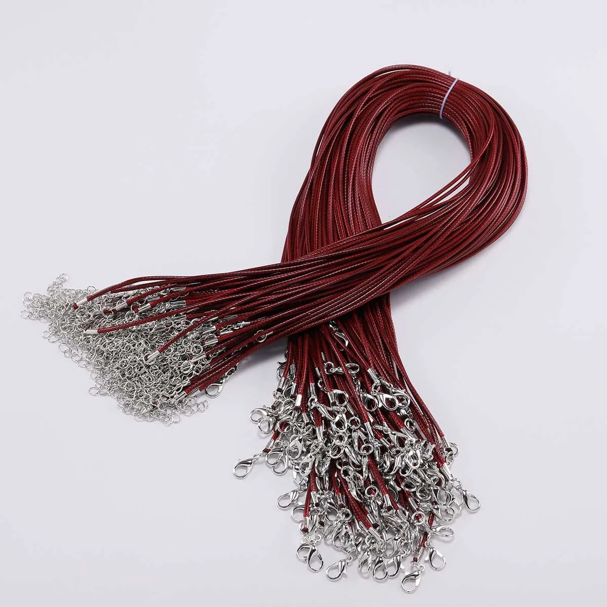 Fashion 10Pcs/lot Dia 1.5/2mm Leather Cord Necklace Adjustable Braided Rope for Jewelry Making DIY Necklace Bracelet Supplies