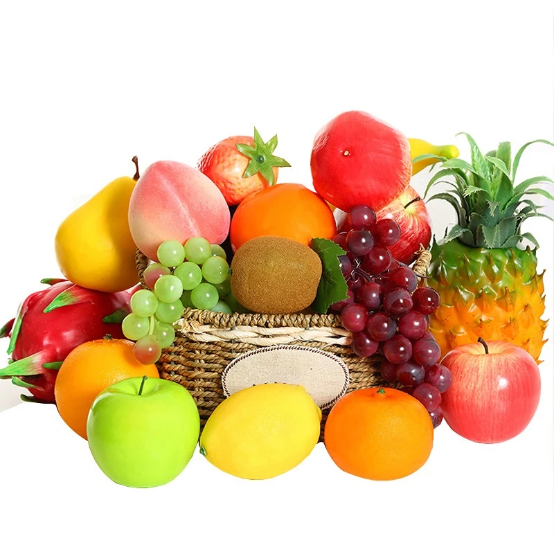 Plastic Simulation Artificial Fruits Banana Apple Watermelon Lemon Wedding Room Photography Props Decoration Accessories