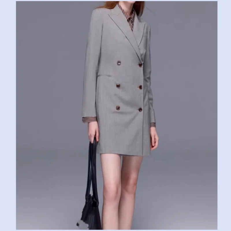 25-letnia jesień nowa elegancka i szykowna, luksusowa marynarka z spódnicą i kurtką typu wiatrówka