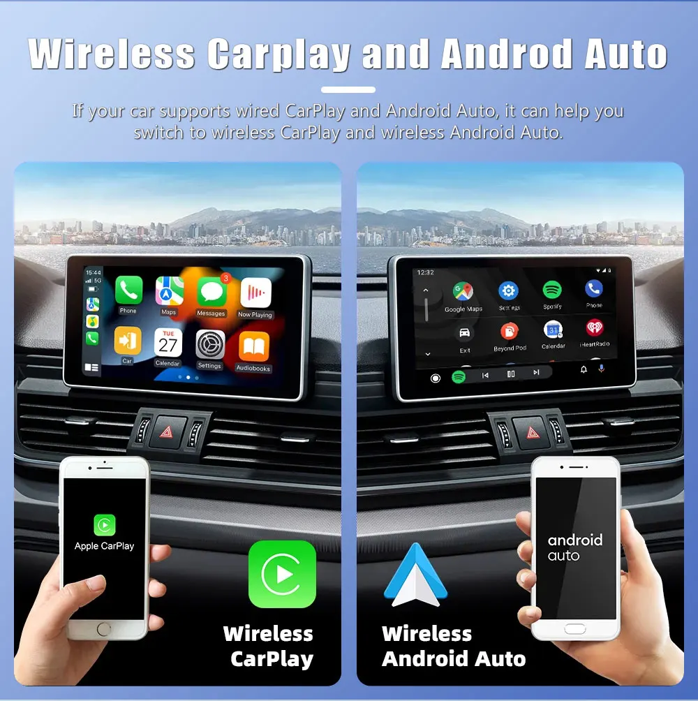 NEW Wireless CarPlay Android Auto Wireless Adapter Smart Mini 2in1  Box Plug And Play WiFi Fast Connect Universal For Nissan