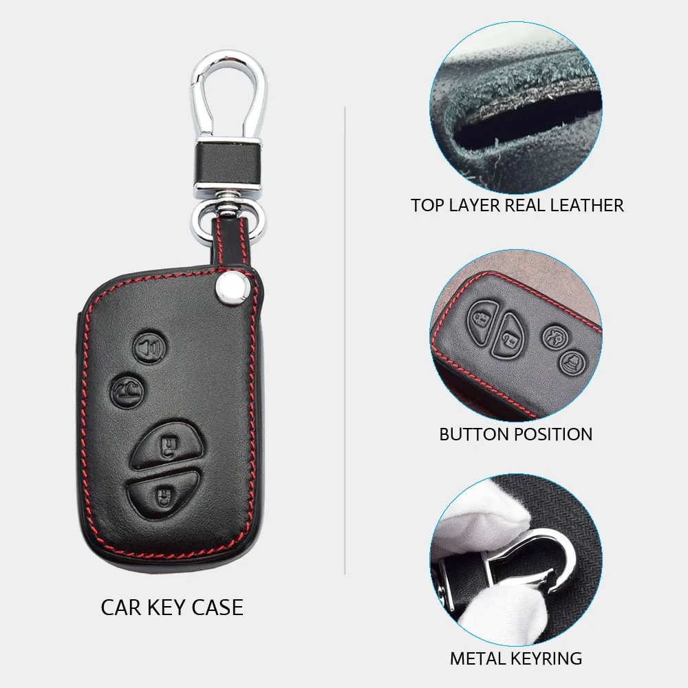 ATOBABI Leather Car Key Case Keychain For Lexus LX570 GX460 RX270 RX350 RX450 LS460 LS600H ES350 GS300 IS250 IS350 Remote Cover