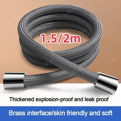 Bathroom Nylon High Pressure Flexible Smooth 1.5/2.0 Meter Shower Hose Flexible Handheld Anti Winding GI/2 Universal Pipe Tube
