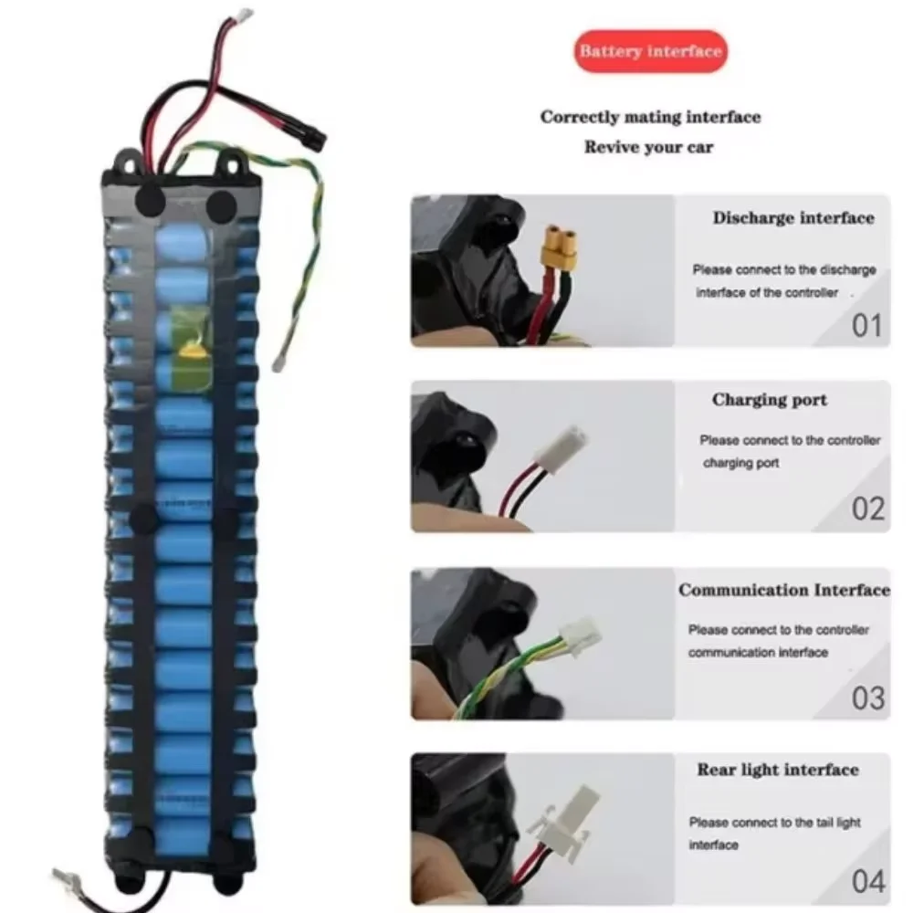 for Xiaomi M365 10S3P 7800mAh 36V Battery Pack Electric Scooter 18650 NE1003-H Cell Communication Interface Discharge Tail Light