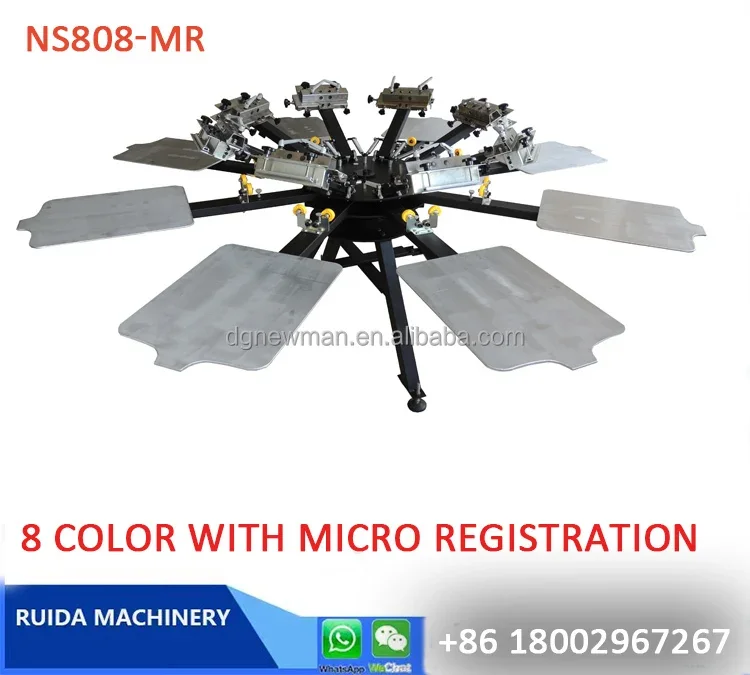 Carousel 8 Color Screen Printing Machine Full Kits Serigraphy Equipment Screen Printer For Cloth Textile Garment