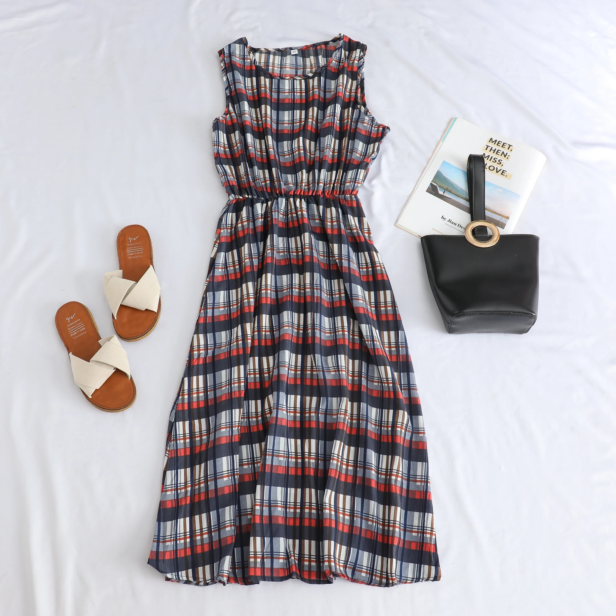

Fashionable Short Sleeve Long Dress Vest Cross-Border Southeast Asian Middle-Aged And Elderly Anti-Aging Clothing Casual Loos...