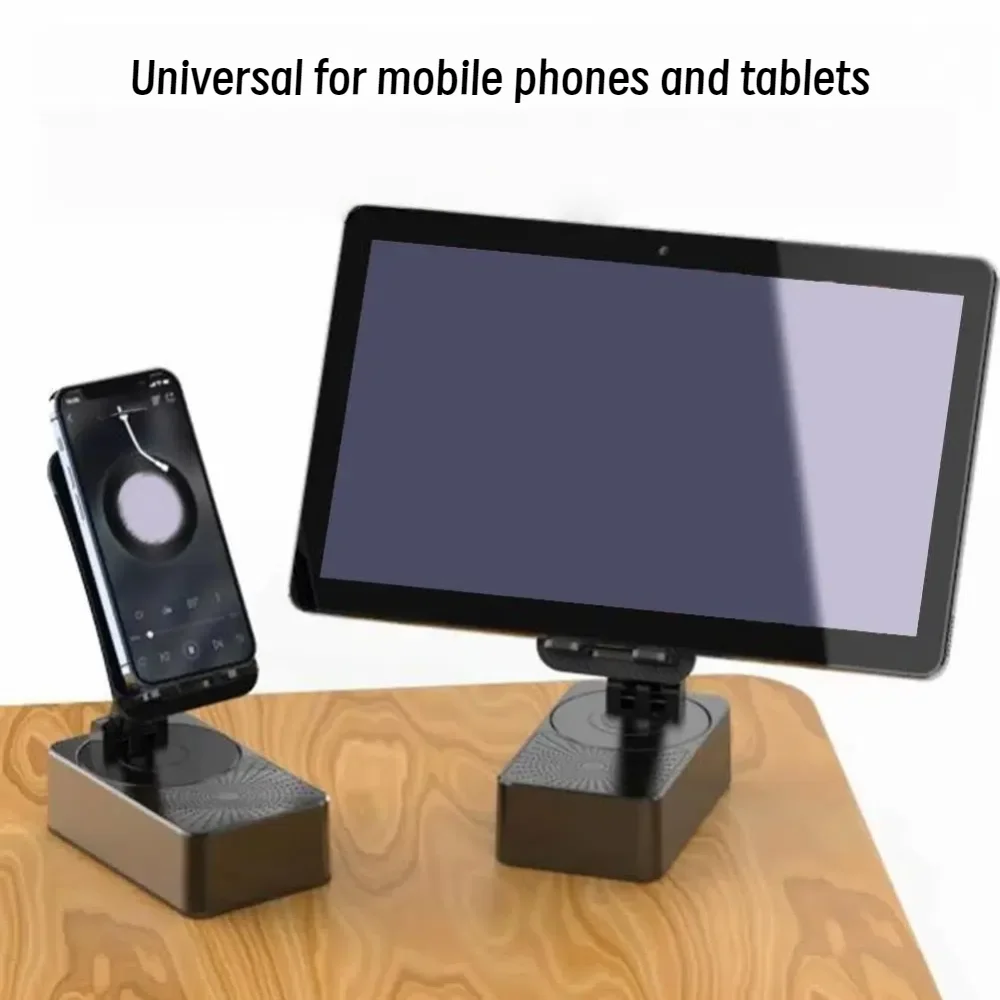 3 In 1 Desktop Mobile Phone Holder Mount Multi-Function Folding Rotatable Bracket Bluetooth 5.3 Call Speaker Audio Power Bank