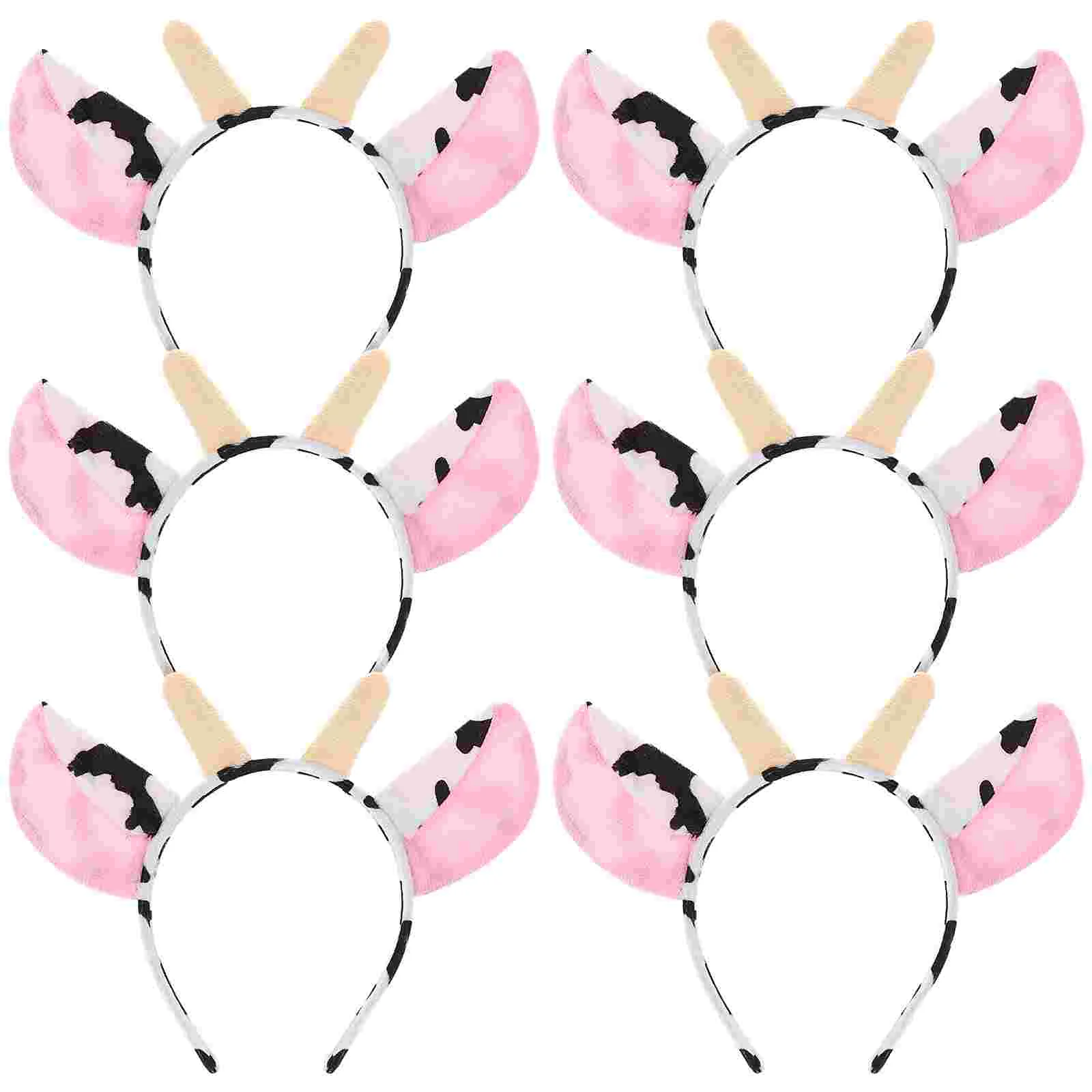 

6 Pcs Plush Headband Dryer Toy Bridal Boy Clothes Apparel Skincare Animal Ears Headbands Hair Decors Lovely Wear Kids Cow