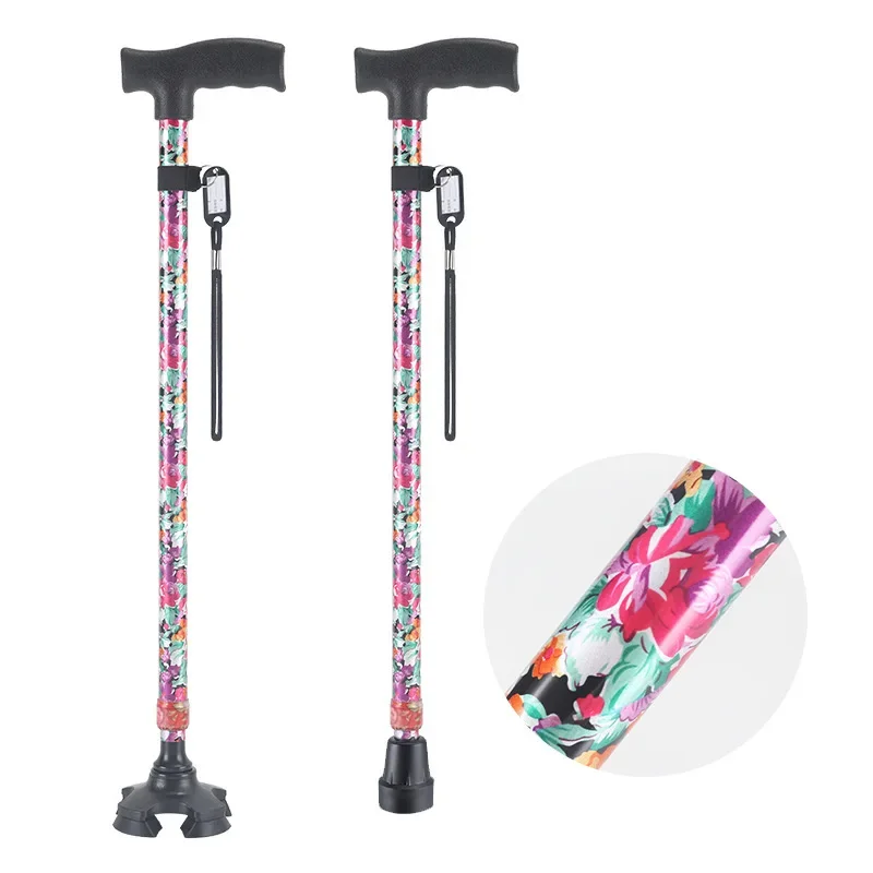Exquisite printed walking stick, light and multi-functional hiking pole