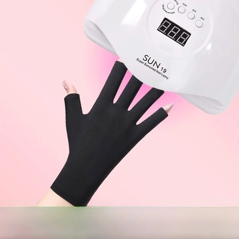 UV Protection Nail Art Gloves Half Finger Sunscreen Radiation Protection Blackening Prevention LED Lamp Exposure Protection
