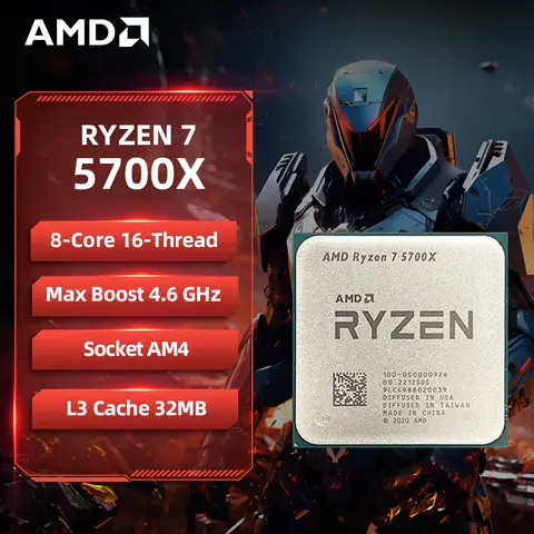 AMD Ryzen 7 5700X 100% Brand New AMD R7 5700X CPU 4.6GHz 8-Core 16-Thread 32MB L3 Cache Socket AM4 CPU without Package