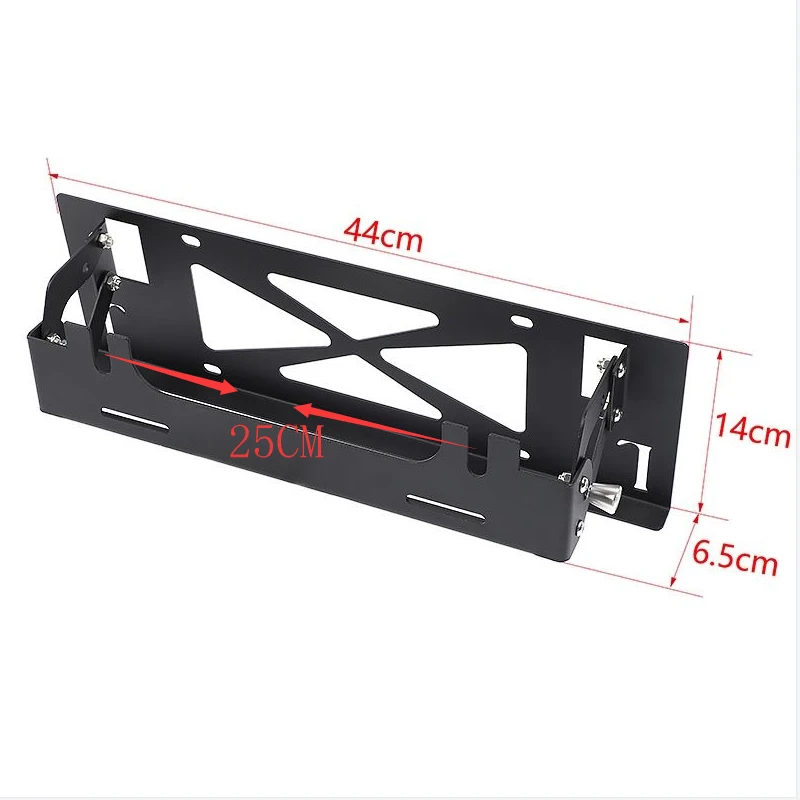 Front Licenses Plate Holder For Jeep Wrangler JK JL Move UP Down With Loke Black Silver License Plate Base