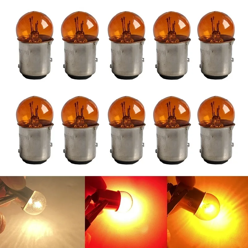 10x G18 BA15S 1156 BAU15S  BAY15D BA15D R10W 12V5W  BAU15S Glass Lamp Tail Signals lights Turn Bulb Truck Indicator Halogen Lamp