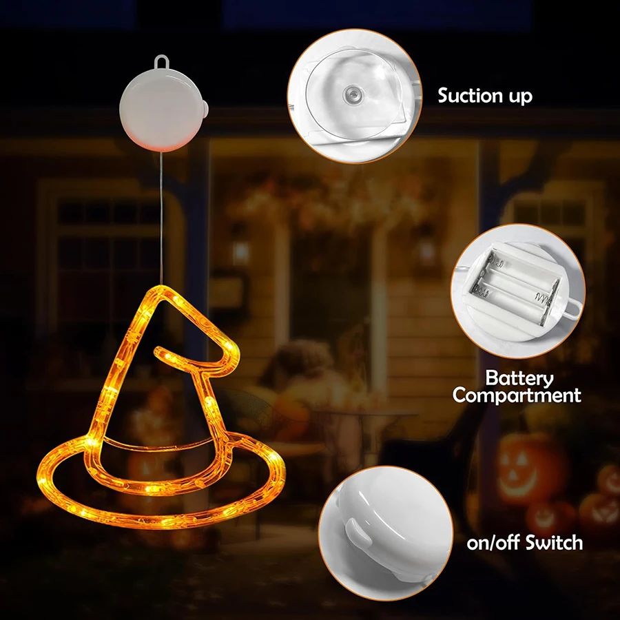 เทศกาลโคมไฟฮาโลวีนตกแต่งปาร์ตี้ Ghost โคมไฟฟักทองแขวนโคมไฟ Spider Web LED ดูดถ้วยโคมไฟ