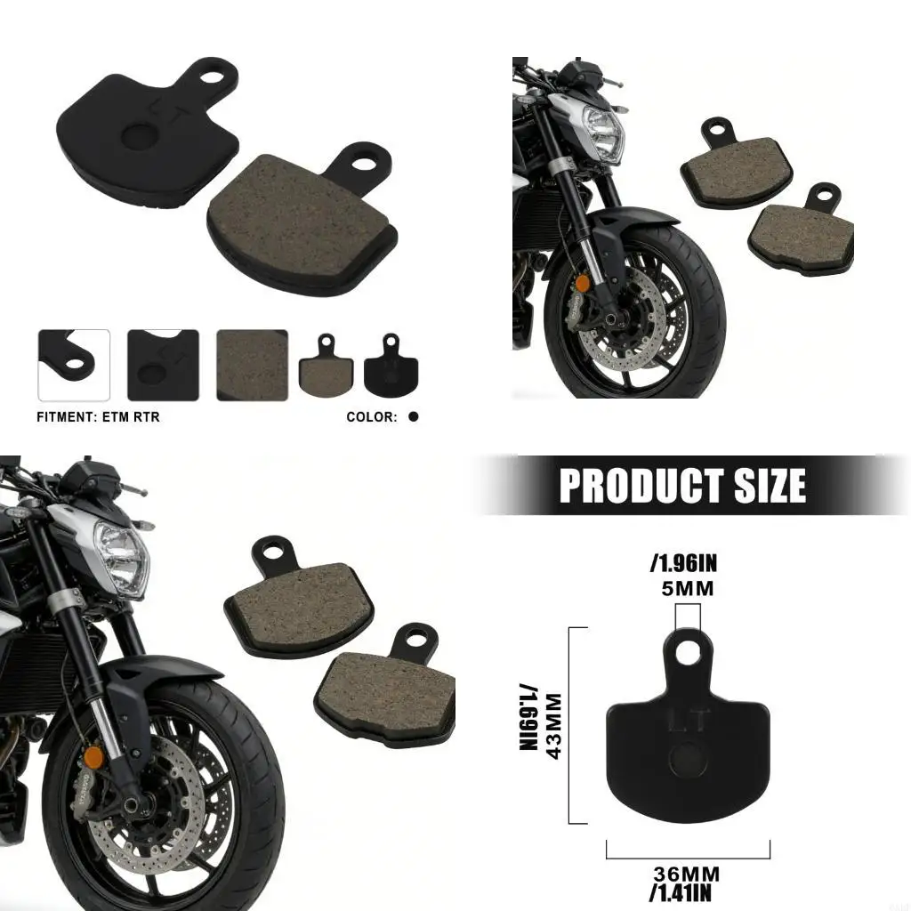 6XDF Black Metal Sintered Brake Pads for Motorcycles Direct Fit Replacement Easy Installation