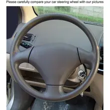 Black Leather Car Steering Wheel Cover #3