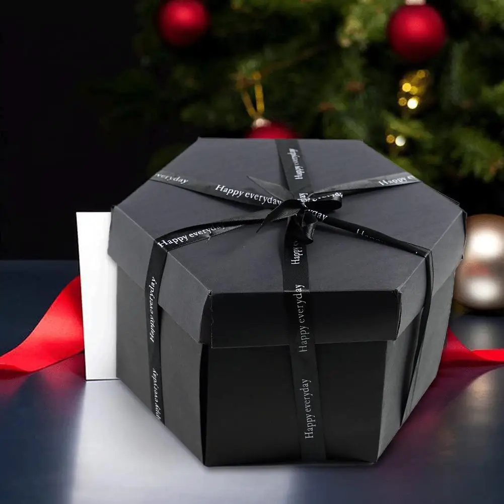 Hexagon Multi-layer Surprise Explosion Box Photo Album Scrapbook DIY Gift Box For Valentine Confession Wedding Birthday Party