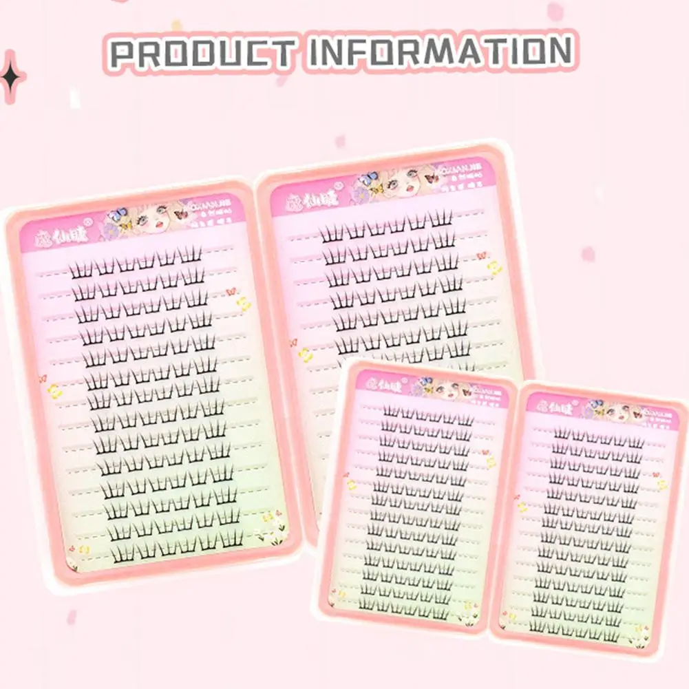 Faux-cils artificiels de Style coréen, grappes de bandes dessinées denses, outil de maquillage parfait pour les filles, sans colle, P9T3