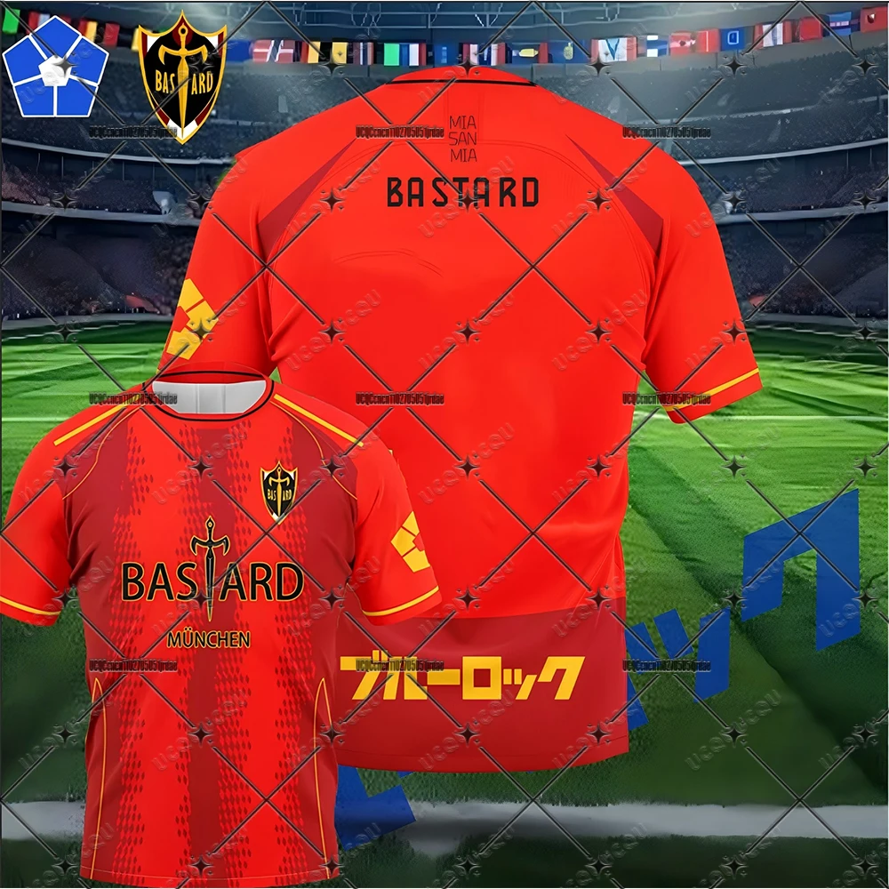 25-26 Anime Blue Lock Rde Mulleren ropa para padres e hijos camiseta de fútbol Manga Kaiser 10 Isagi Cosplay camiseta Y2K ropa de Cosplay