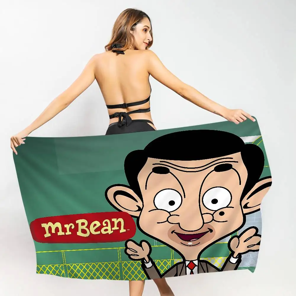 Funny Cartoon Mr Bean Big Microfiber Beach Towels Quick Dry Towel Sand Beach Towels Pool Towel for Travel Swim Pool Yoga