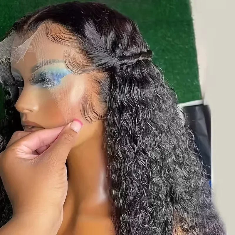 

Deep Curly 13x4 HD Transparent Lace Front Human Hair Wigs Brazilian Remy Curly 13x6 Lace Frontal Wigs Pre Plucked Human Hair Wig