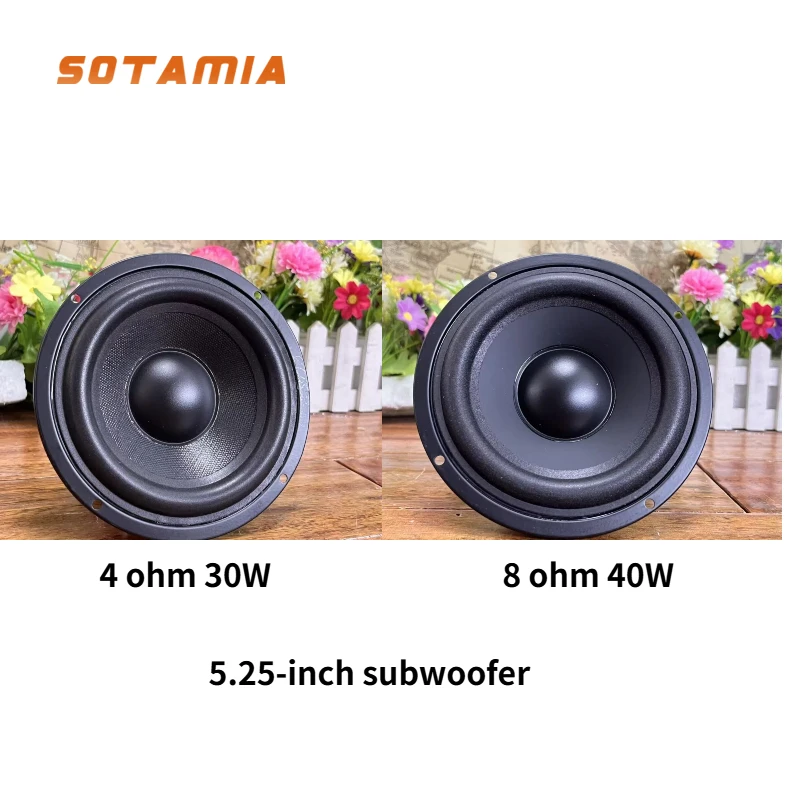 

SOTAMIA 1 шт. 5,25-дюймовый сабвуфер, 8 Ом, 40 Вт/4 Ом, 30 Вт, большой калибр, сверхвес, бас, автомобильное аудио, DIY, Bluetooth-динамик для Maibo