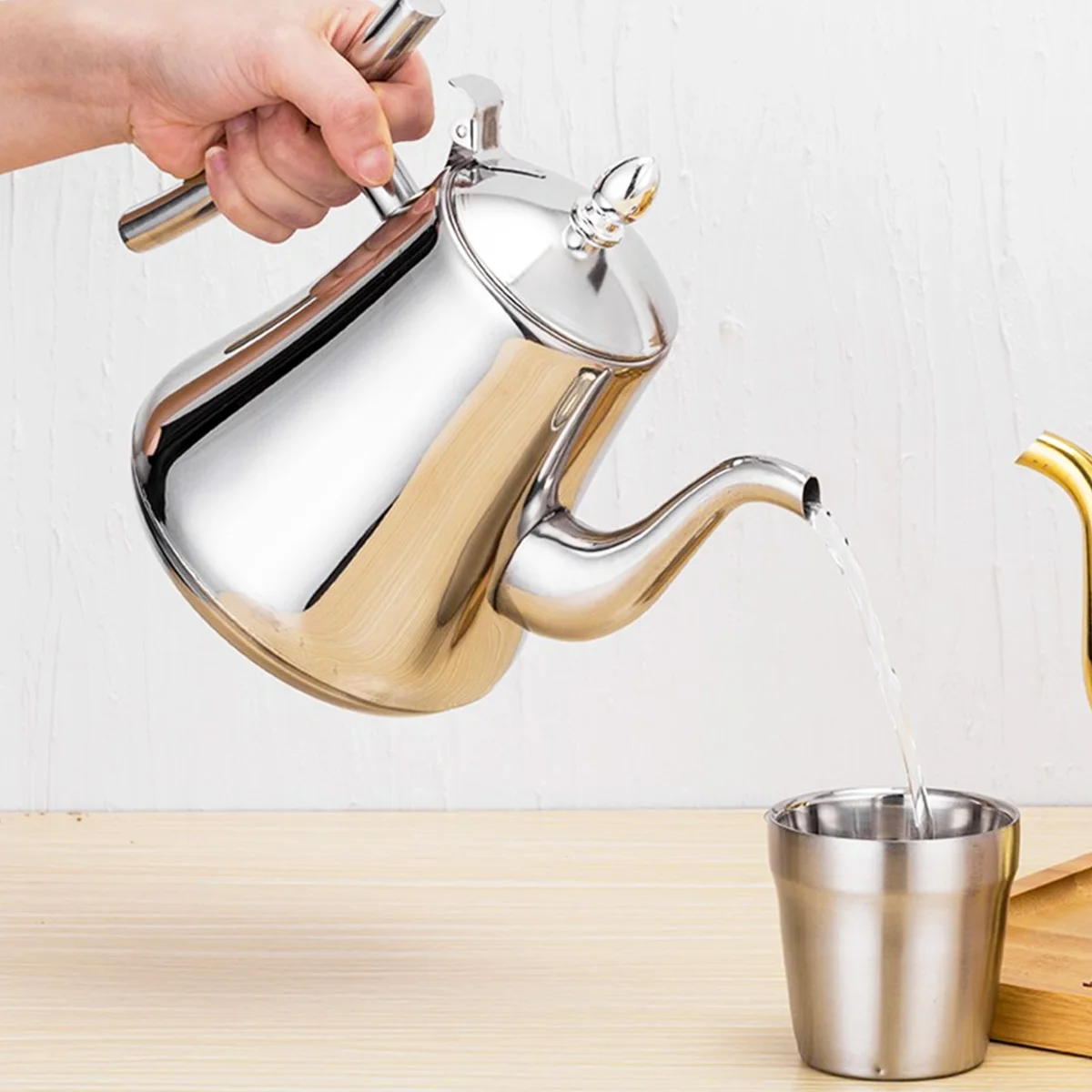 

Stainless Steel Teapot Kettle Stove Top Pots Insulation No Rust Electric Strainer Tea Coffee Pot Kitchen Bar Accessories
