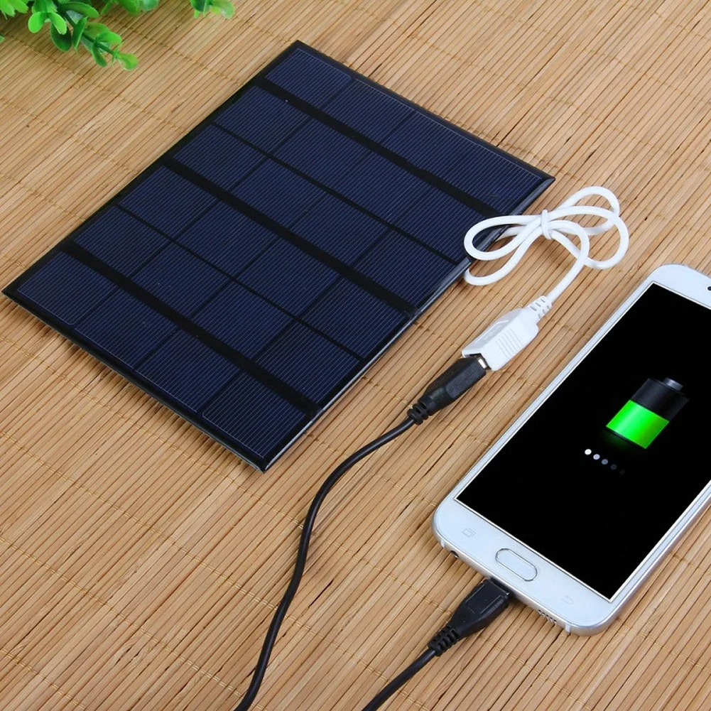Portable 6W Solar Panel Power Bank for Mobile Phones USB Charging Solar Powered For Charger for Outdoor and Travel Use