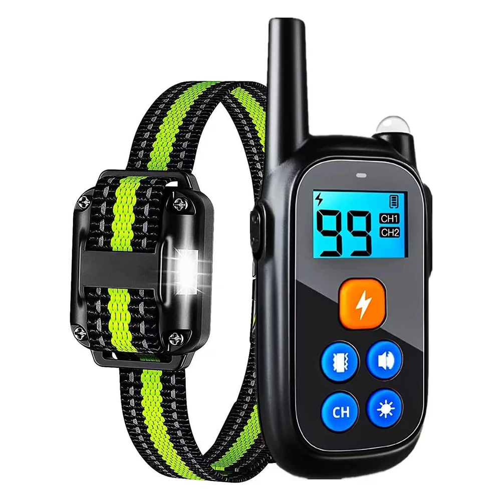 

800m Electric Dog Training Collar Dog Anti Bark Waterproof Rechargeable Pet Remote Control Collar with Shock Vibration Sound