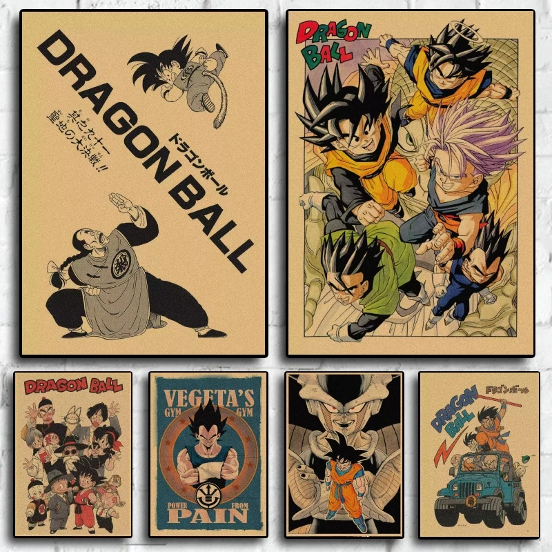 

Print on Canvas Dragon Ball Goku Vegeta Poster Classic Cartoon Character Picture Spray Painting Home Decoration Birthday Gifts