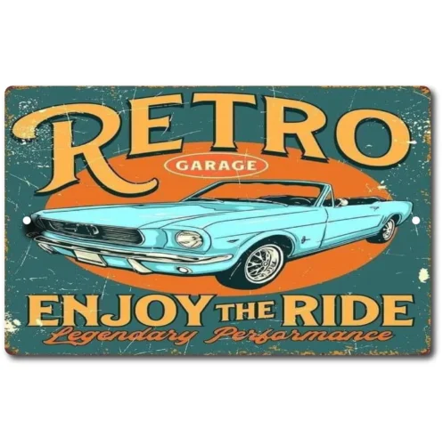Tin Sign Metal  Performance Garage Vintage look Man Cave Retro Style Wall Shop sign