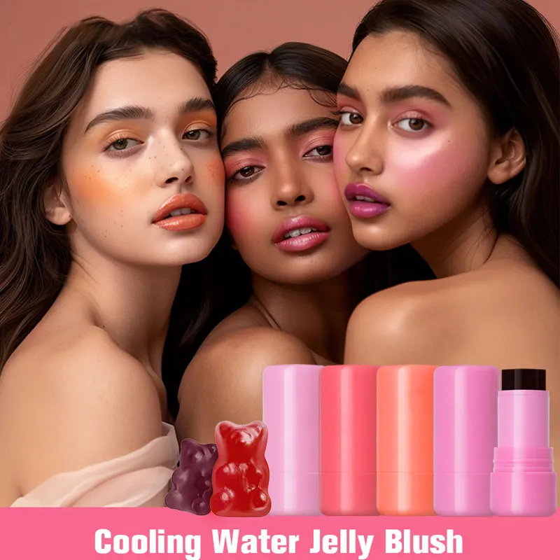 Jelly Blush Lip Gloss Stick for Lazy People to Contour, Even Skin Tone, Brighten and Color, Easy to Apply for Both Lips and Face