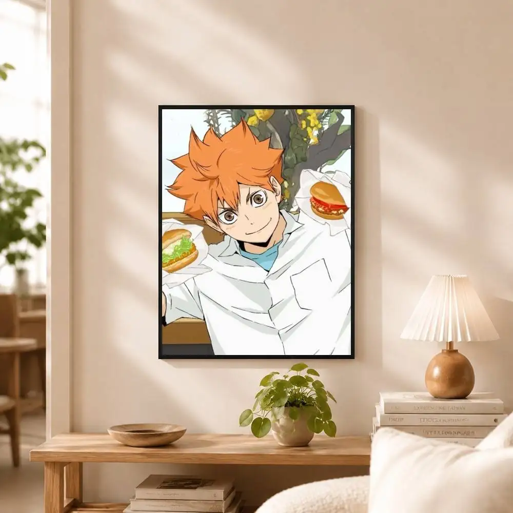 Anime H-Haikyuu Shoyo Hinata Poster Waterproof Wall Art Sticker For Bar Living Room Vintage Decor High Quality Print Gift