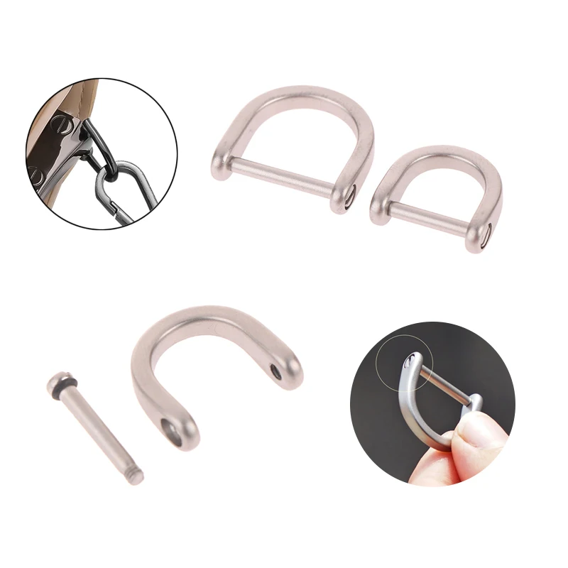 Titanium D Buckle Key Chain Ring Screw Horseshoe Plated Car Keychain Holder EDC Tool Accessories Gift Jewelry Wholesale