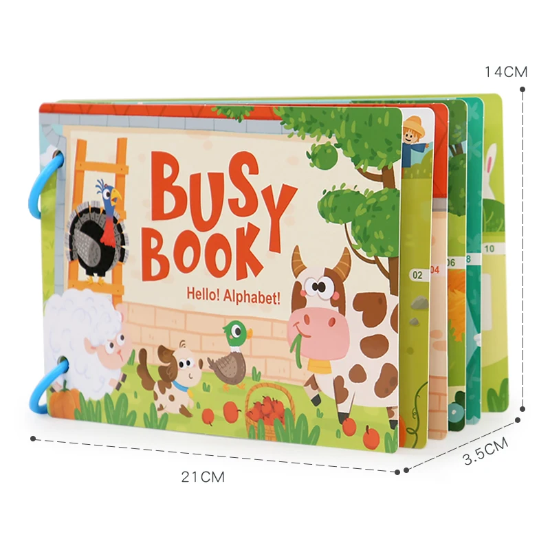 Montessori Quiet Busy Book Sticker Quiet Book Animal Numbers Matching Puzzles Game Early Educational Learning Toys For Kids