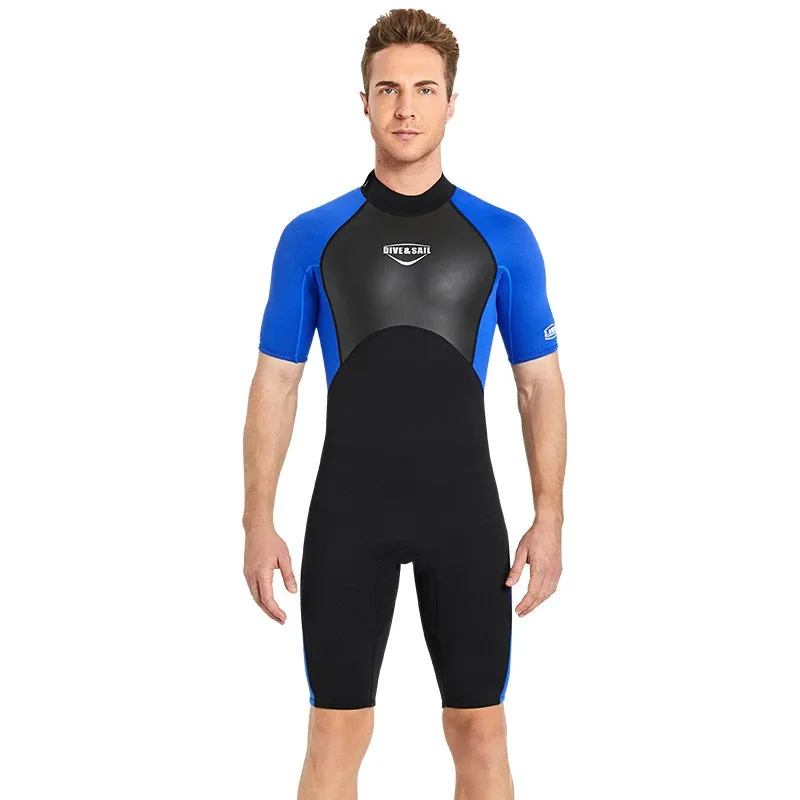 One-Piece Thickened Warm Swimwear for Men and Women, Neoprene Clothing, Short-Sleeved Wetsuit, Snorkeling and Surfing, New, 2mm