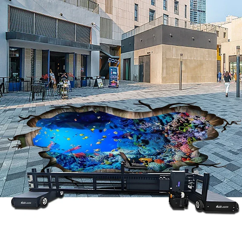 2025 3 in 1 Track Wheel Printer for Decoration Paint Design Painting Printing Robot Automatic Portable 3D Wall Printer