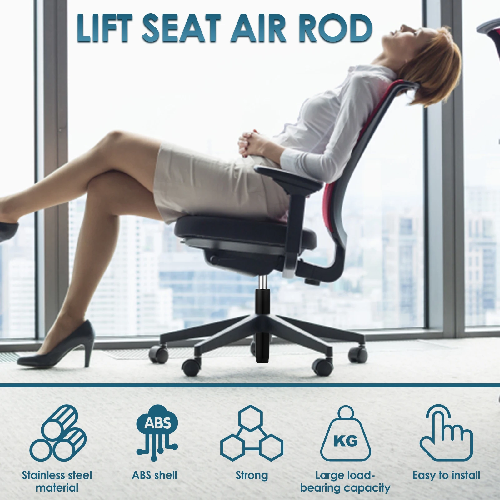 الثقيلة الهوائية دعم قضيب كرسي رفع الغاز اسطوانة لمكتب بار البراز امتصاص الصدمات المكبس استبدال المقعد الملحقات