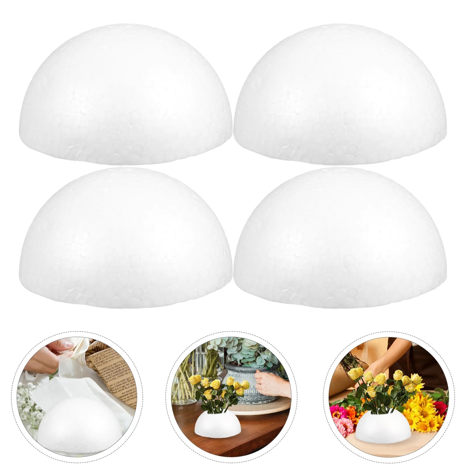 

15 pcs 9Cm Foam Half Ball Craft Semicircle Ornaments Diy Decoration Supplies For Christmas New Year Children Educational White