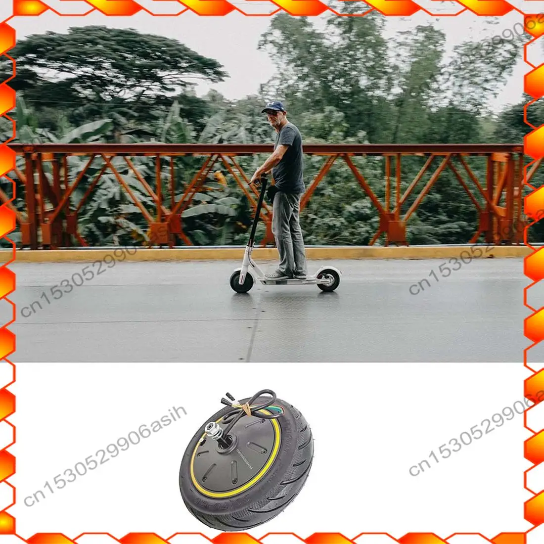 

-AT52 60/70-6.5 Motor Electric Scooter 36V 500W Engine Wheel For Ninebot Max G30 Scooter Rear Driving Wheel Tire Motor Parts