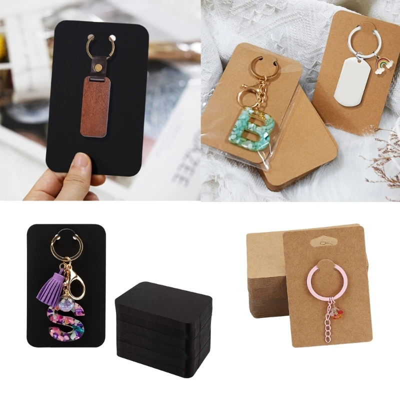 50pcs Keychain Display Cards Keychain Card Hold Cardboard for Keyring Jewelry Display Packaging for Selling Retail Dropshipping