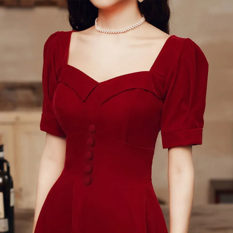 Rotes Abendkleid für Hochzeit, Dr. Ort Sve, schmale Passform, Baumwolle, Sommer, Hochzeit, Verlobung, Damen, Dr. KTV, formelle Kleidung