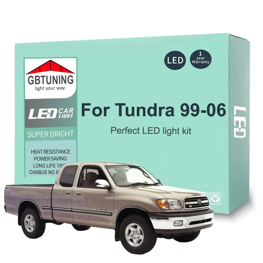 17Pcs Cars Accessories For Toyota Tundra MK1 1999 2000 2001 2002 2003 2004 2005 2006 Canbus Dome Trunk LED Interior Light Bulb
